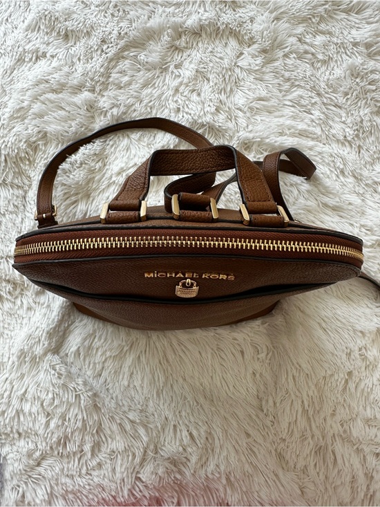 Michael Kors Adele Brown Pebbled Leather Backpack Gold Hardware main image 7